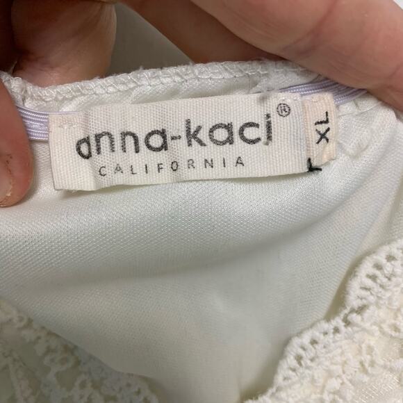 Anna-Kaci California White Cream Lace Cotton Blend Boho Sleeve Maxi Dress XL - Picture 6 of 7